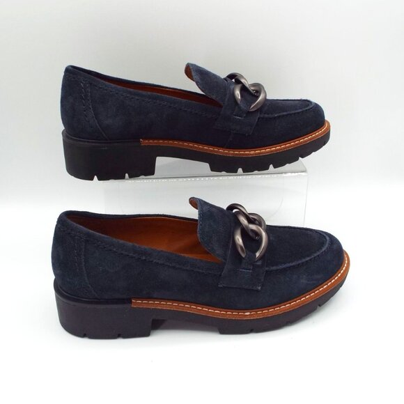 Earth Blue Suede Buckle Loafers Size 8.5M - Picture 4 of 11